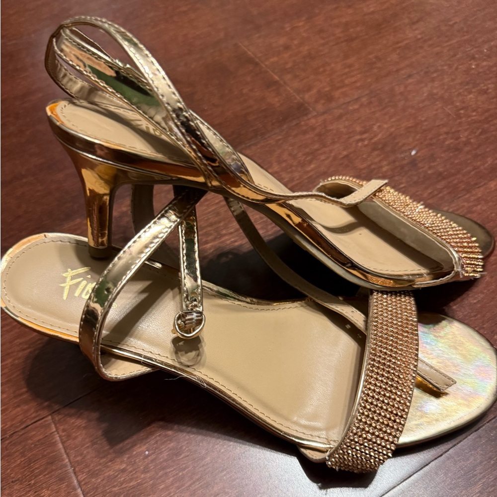 FIONI Metallic Gold Heels